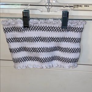 SILENCE + NOISE White/Black Bandeau Top Size XS/S
